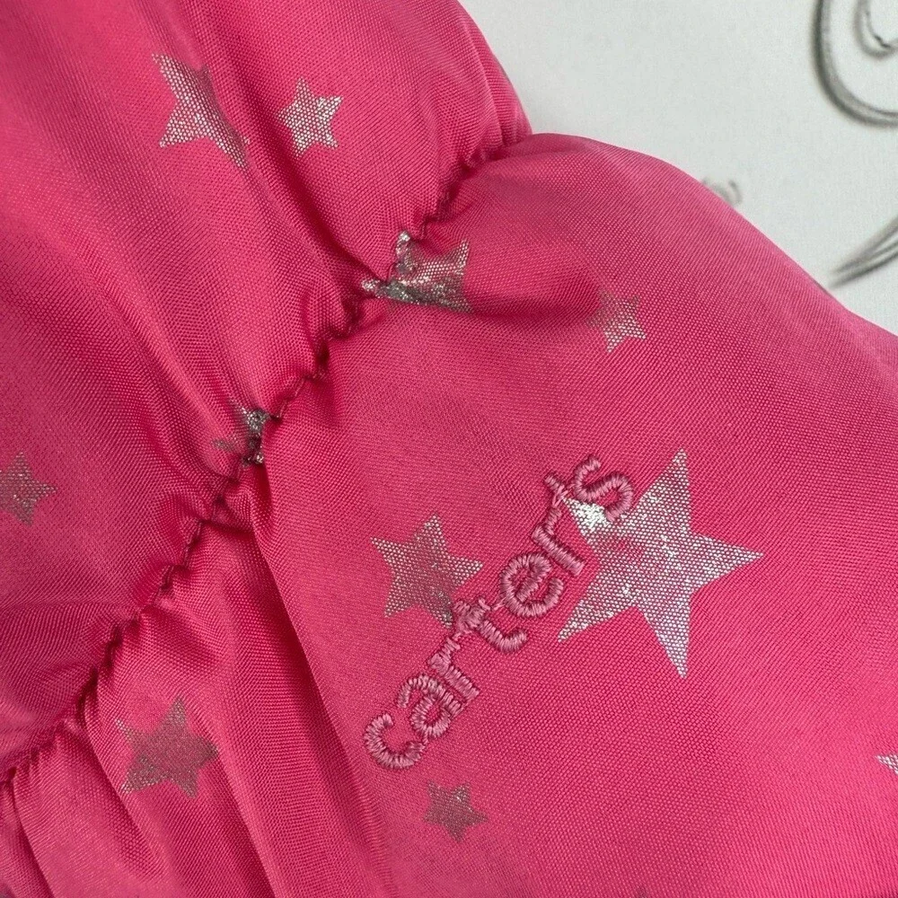 Carter's snowsuit one piece shiny stars silver Pink and Gray Snowsuit